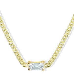 NWOT Argento Vivo Gold Baguette Pendant Necklace